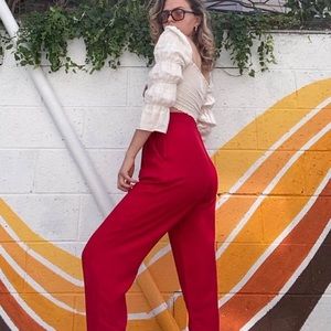 Vintage Red High Waisted Trousers